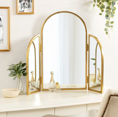 Amoli Tri-Fold Arch Metal Mirror