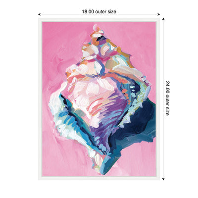 Sylvie Conch Shell Framed Canvas by Rachel Christopoulos
