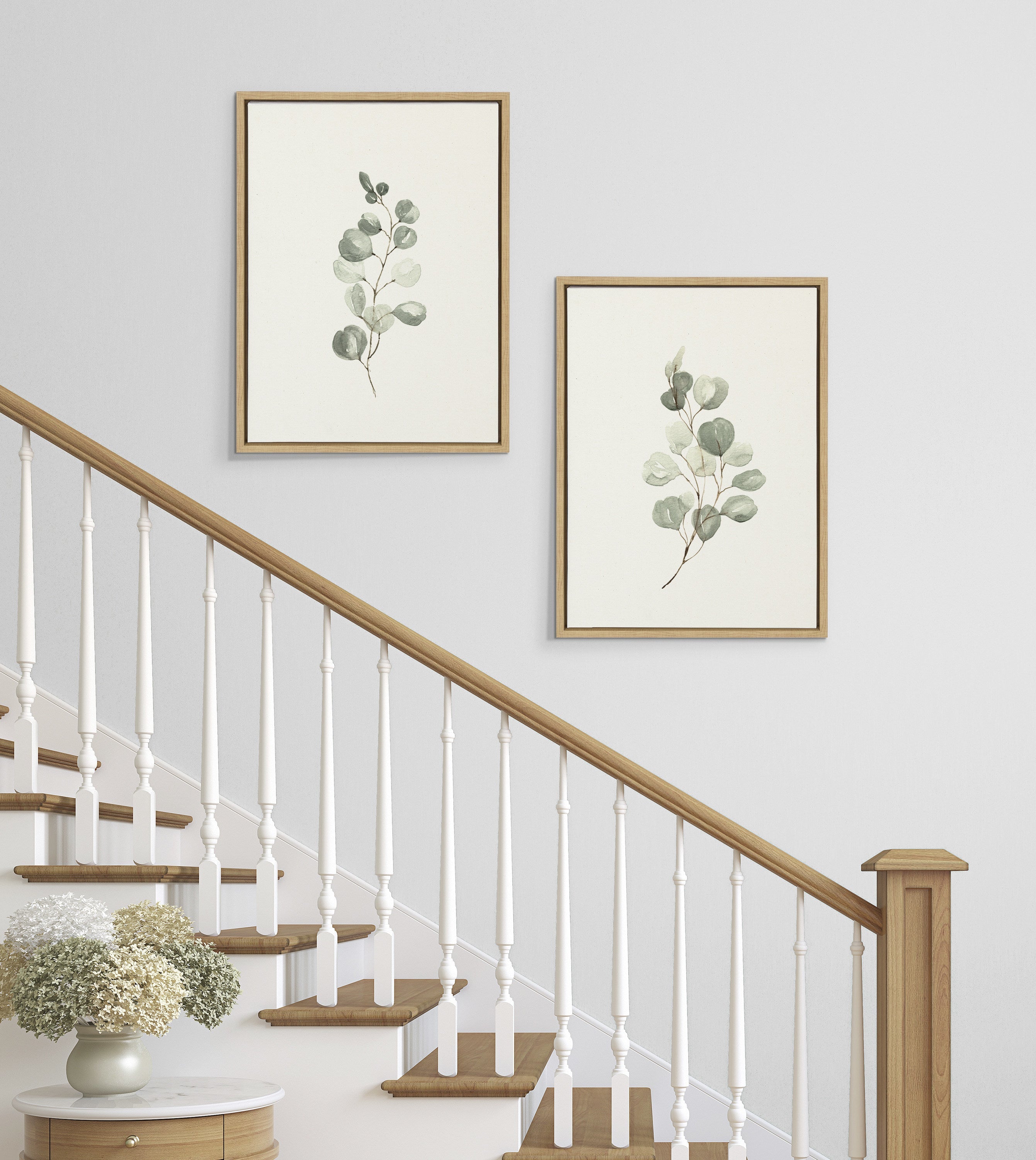 Sylvie Eucalyptus Framed Canvas Set by Maja Mitrovic