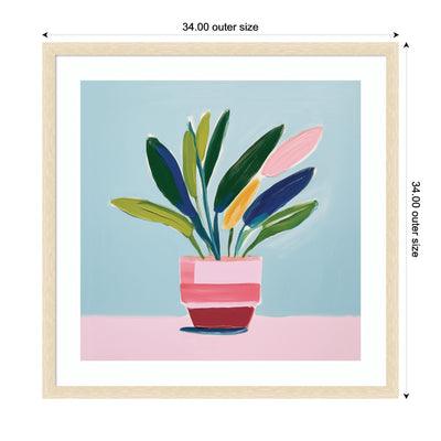 Framed Art Playful Potted Plant Still Life by The Creative Bunch Studio