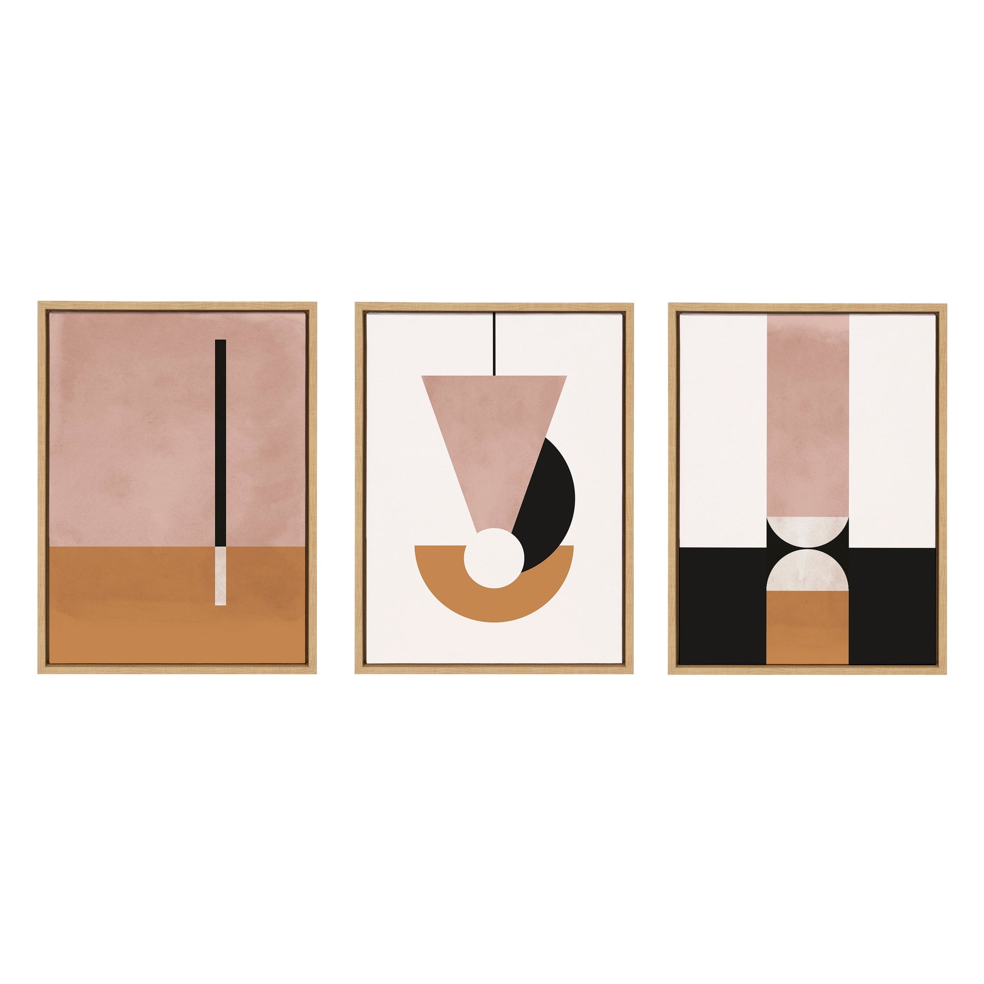 Framed canvas art set featuring three colorful abstract Venice scenes by Alexander Ginzburg
