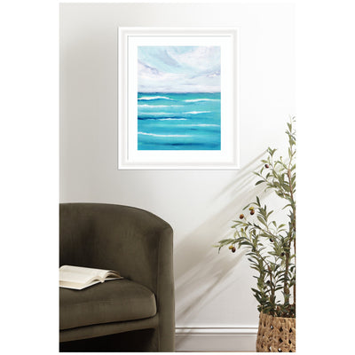 Framed Art Evening Ocean Waves by Nikita Jariwala