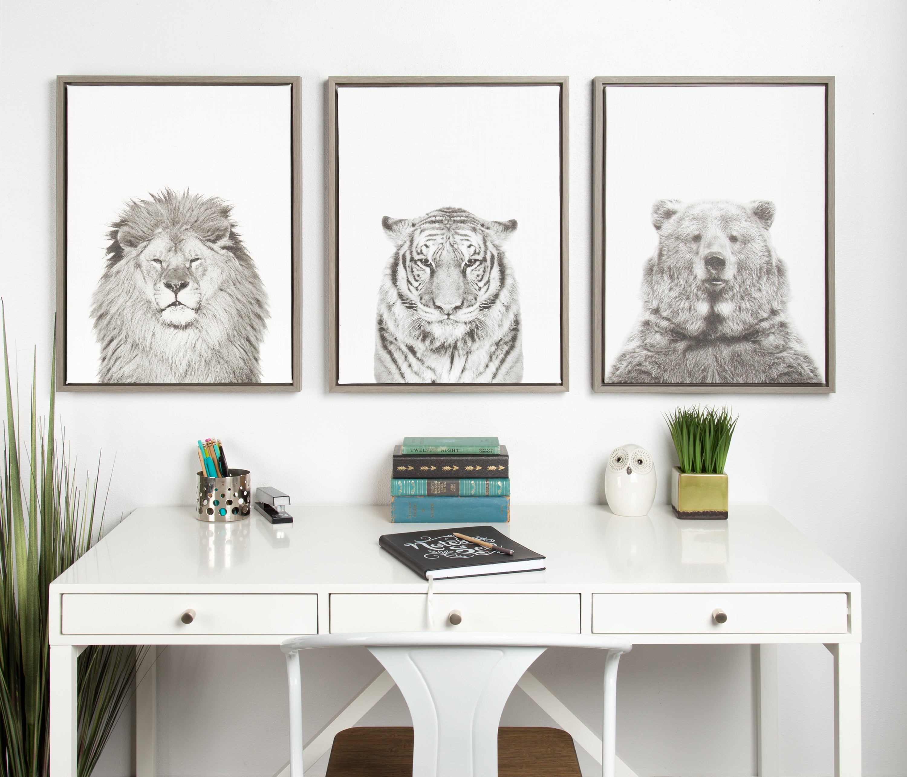 Sylvie Tiger Framed Canvas by Simon Te of Tai Prints by kateandlaurel - product image 7 for Resin Society