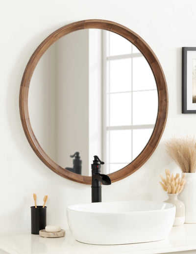 Hatherleigh Round Wood Wall Mirror