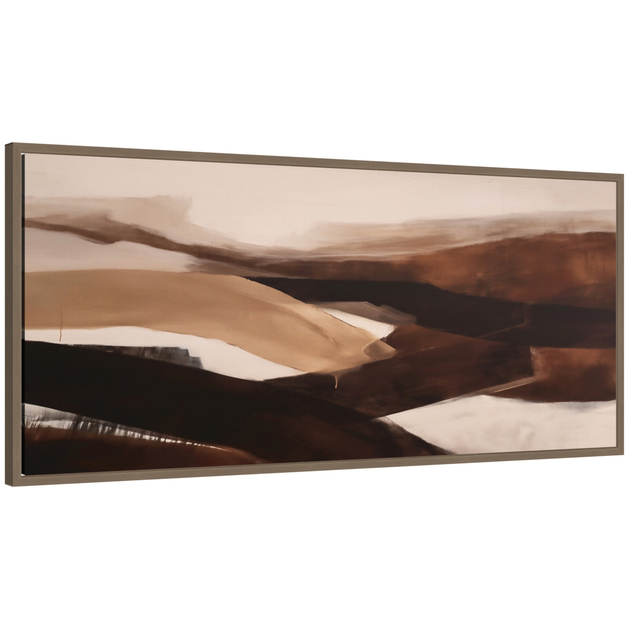 Framed canvas wall art print Pathway I Panel by Amy Lighthall in dark gold tones