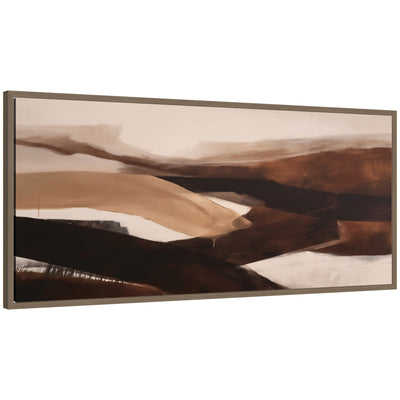 Framed canvas wall art print Pathway I Panel by Amy Lighthall in dark gold tones