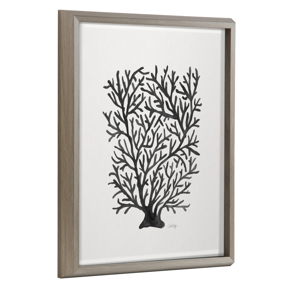 Blake Coral Black Framed Printed Glass by Cat Coquillette by kateandlaurel - main product image for Resin Society