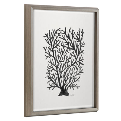 Blake Coral Black Framed Printed Glass by Cat Coquillette by kateandlaurel - main product image for Resin Society