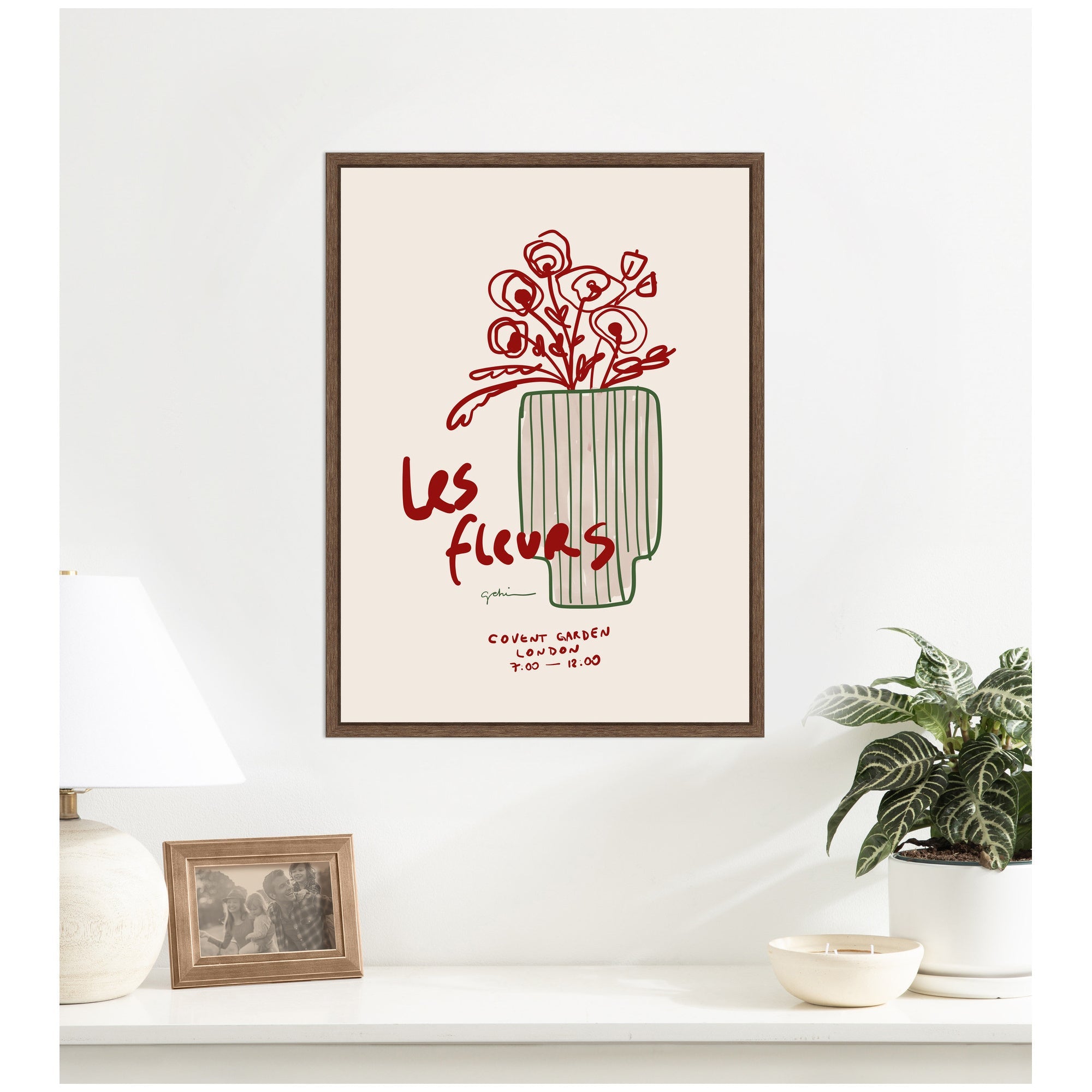 Les Fleurs by Gabrielly Guedes Framed Canvas Wall Art Print