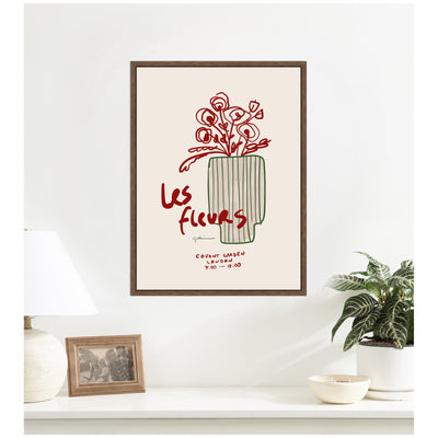 Les Fleurs by Gabrielly Guedes Framed Canvas Wall Art Print
