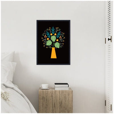 Sylvie Floral Yellow Vase Framed Canvas by Amber Leaders