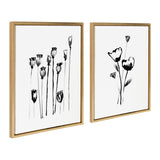Sylvie Wildflowers and Seed Pods Framed Canvas Set by kateandlaurel - product image 12 for Resin Society