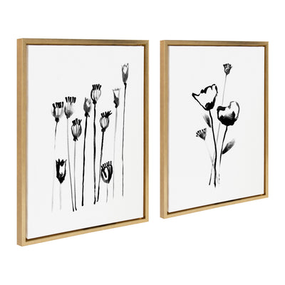 Sylvie Wildflowers and Seed Pods Framed Canvas Set by kateandlaurel - product image 12 for Resin Society