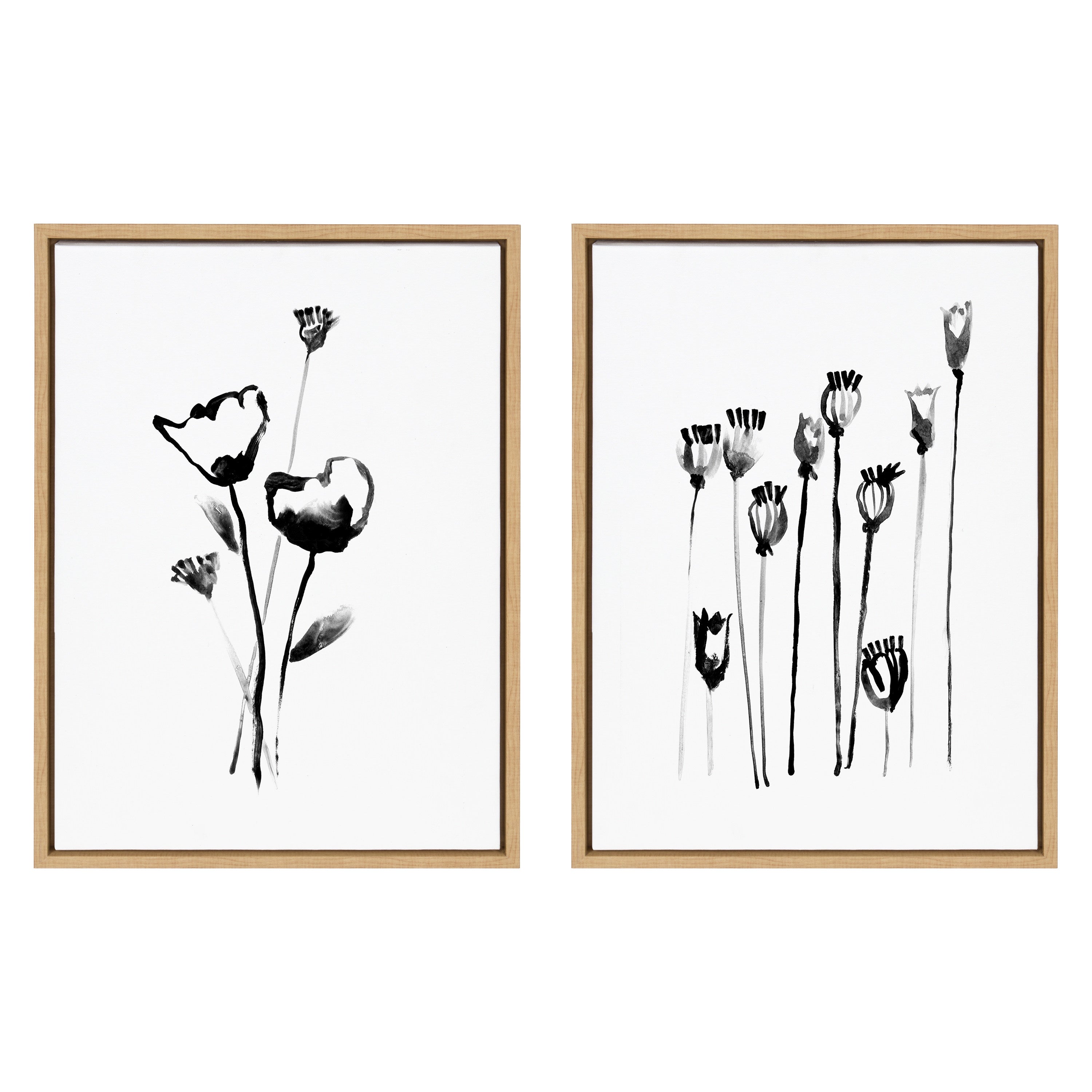 Sylvie Wildflowers and Seed Pods Framed Canvas Set by kateandlaurel - product image 19 for Resin Society