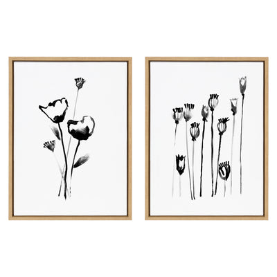 Sylvie Wildflowers and Seed Pods Framed Canvas Set by kateandlaurel - product image 19 for Resin Society