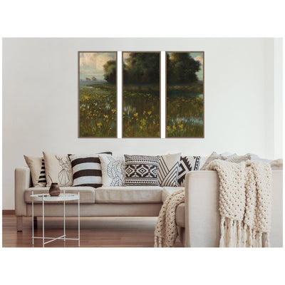Cowslips in a Meadow Marshes 1899 Dabrowa Dabrowski 3 Piece Framed Canvas Wall Art Set