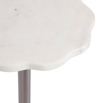 Sanzo Scalloped Marble and Metal Table