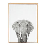 Sylvie Elephant framed canvas art by Simon Te showing an elephant with pastel colors in a modern polystyrene frame