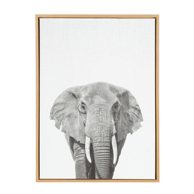 Sylvie Elephant framed canvas art by Simon Te showing an elephant with pastel colors in a modern polystyrene frame