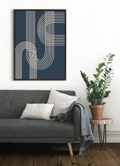 Sylvie Lines in Blue Framed Canvas by kateandlaurel - product image 7 for Resin Society
