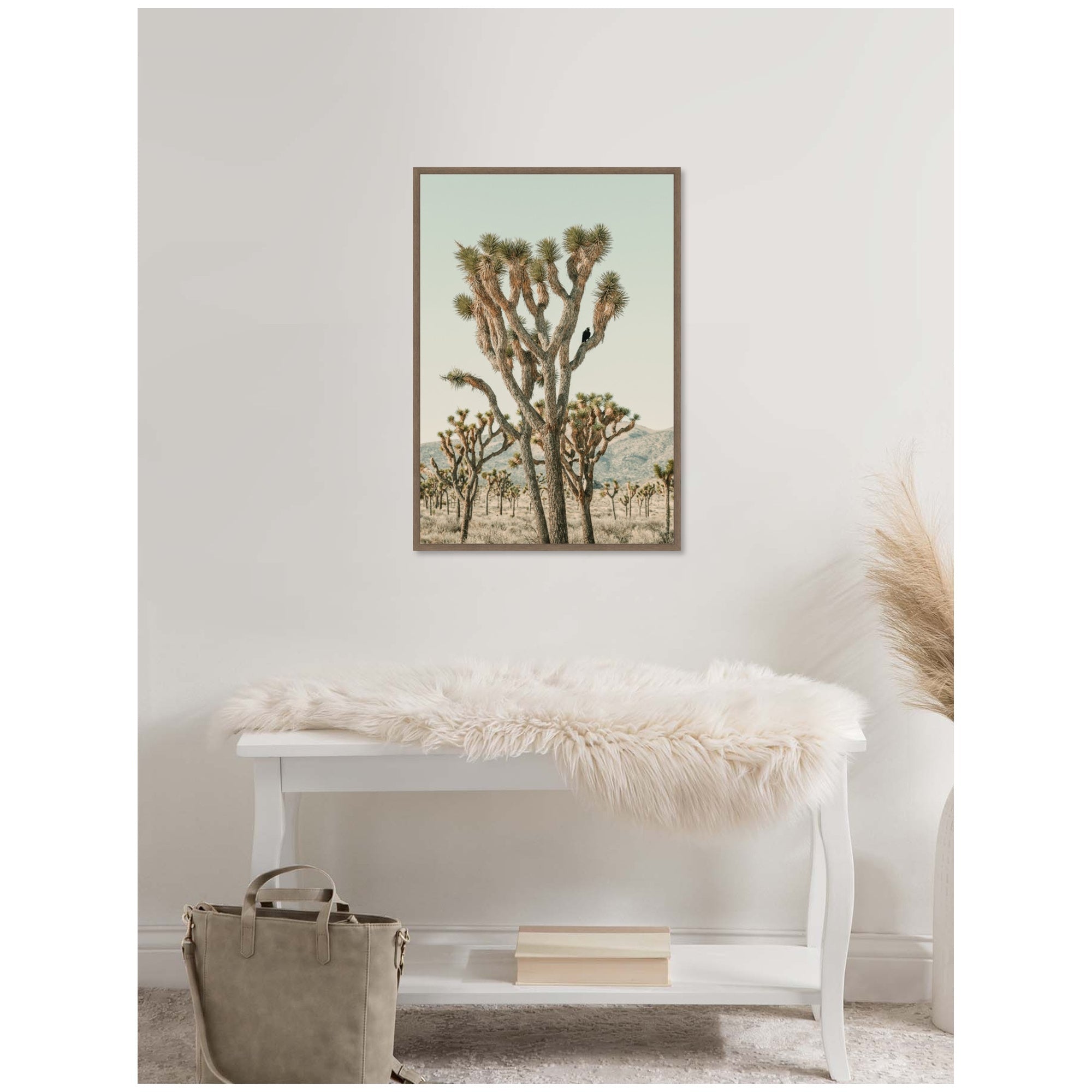 Joshua Tree With Crow by Alicia Bock Framed Canvas Wall Art Print