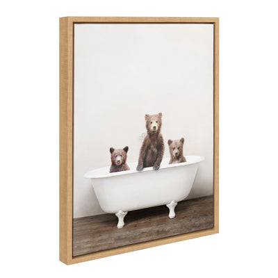 Sylvie Three Little Bears in Vintage Bathtub Framed Canvas