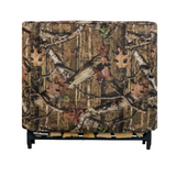 Woodhaven Full Firewood Rack Cover on firewood rack in outdoor setting