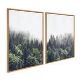 Sylvie Lush Green Forest on a Foggy Day Framed Canvas Set by The