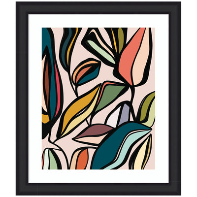 Fanciful Ficus Expansion framed wall art print by Alicia Bock in a Woodgrain Stripe Blonde frame