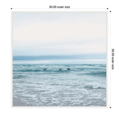 Sylvie Ocean Swim 1 Square Framed Canvas by Stephanie Klatt