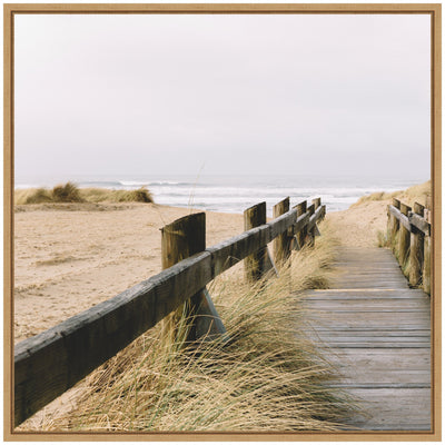 Sylvie Coastal Beach Grass Boardwalk to the Ocean Framed Canvas by Patricia Hasz