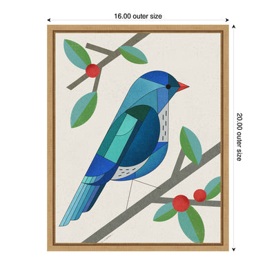 Sylvie MCM Bluebird Framed Canvas by Carey Copeland