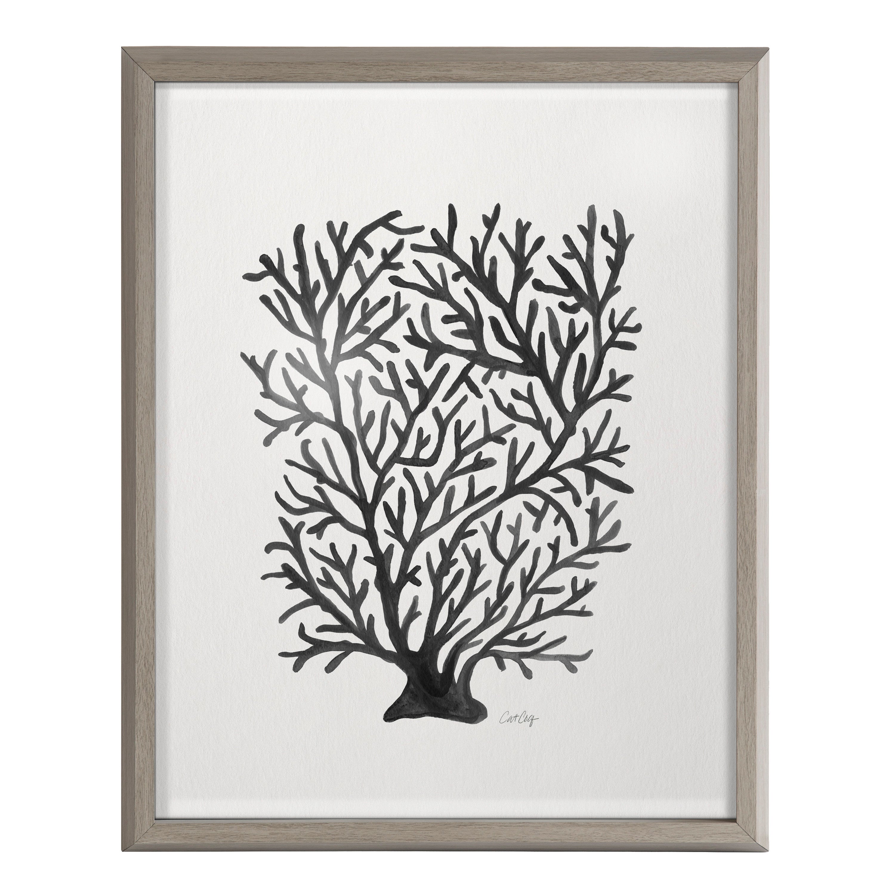 Blake Coral Black Framed Printed Glass by Cat Coquillette by kateandlaurel - product image 2 for Resin Society