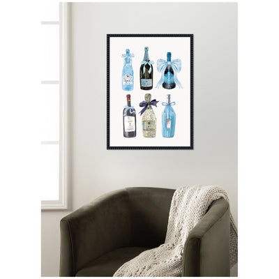 Blue Champagne by Honey Island Studio Framed Canvas Wall Art Print