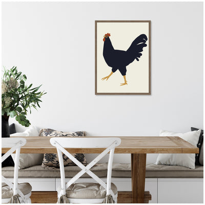 Sylvie Farm Rooster Framed Canvas by Hannah Beisang