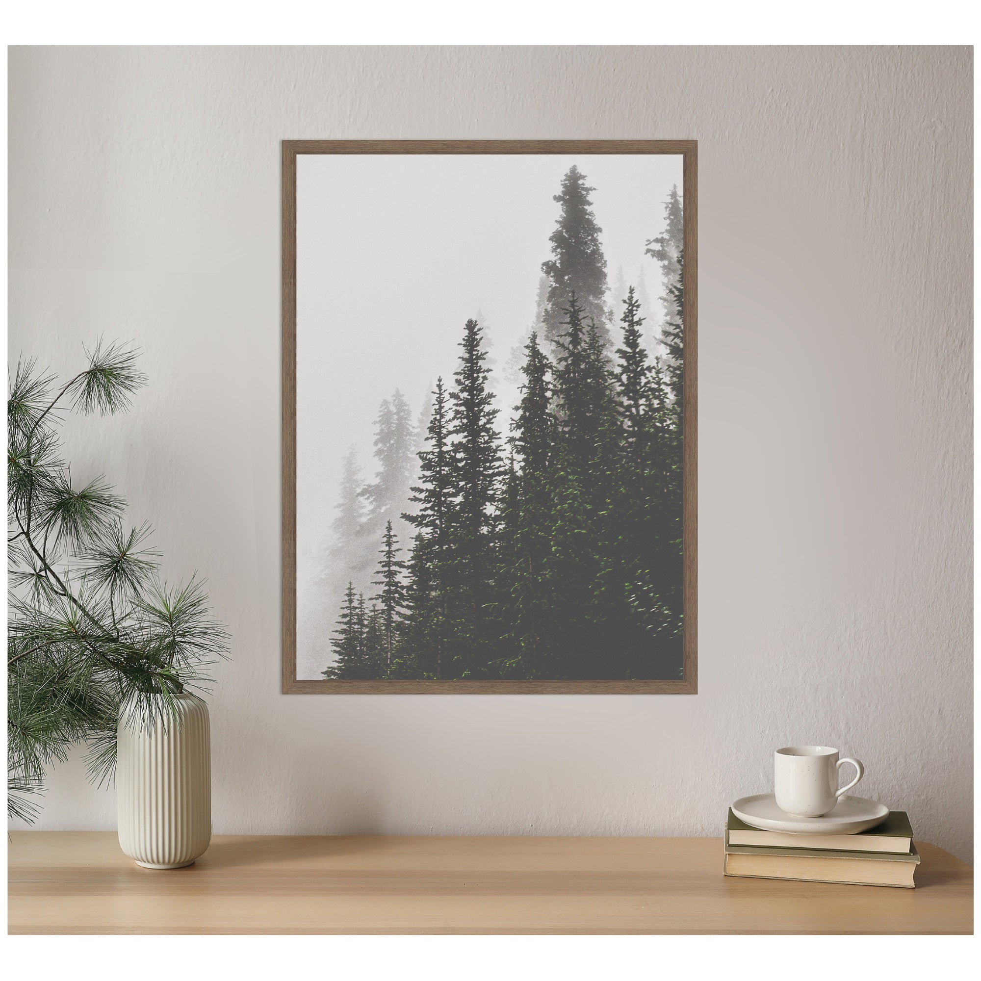 Sylvie Framed Canvas Tree Top Mountains by Alicia Abla