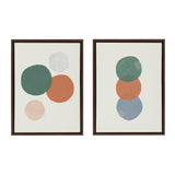 Sylvie Abstract Soft Circles Part 1 and 2 Framed Canvas Set by by kateandlaurel - main product image for Resin Society