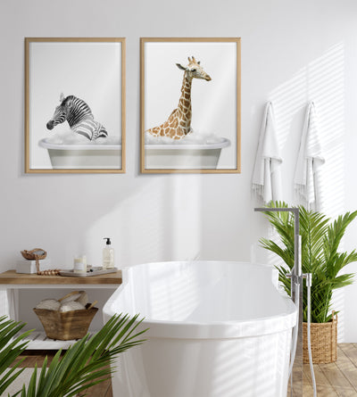 Blake Bathroom Bubble Bath Zebra Framed Printed Glass by The Creative by kateandlaurel - product image 7 for Resin Society