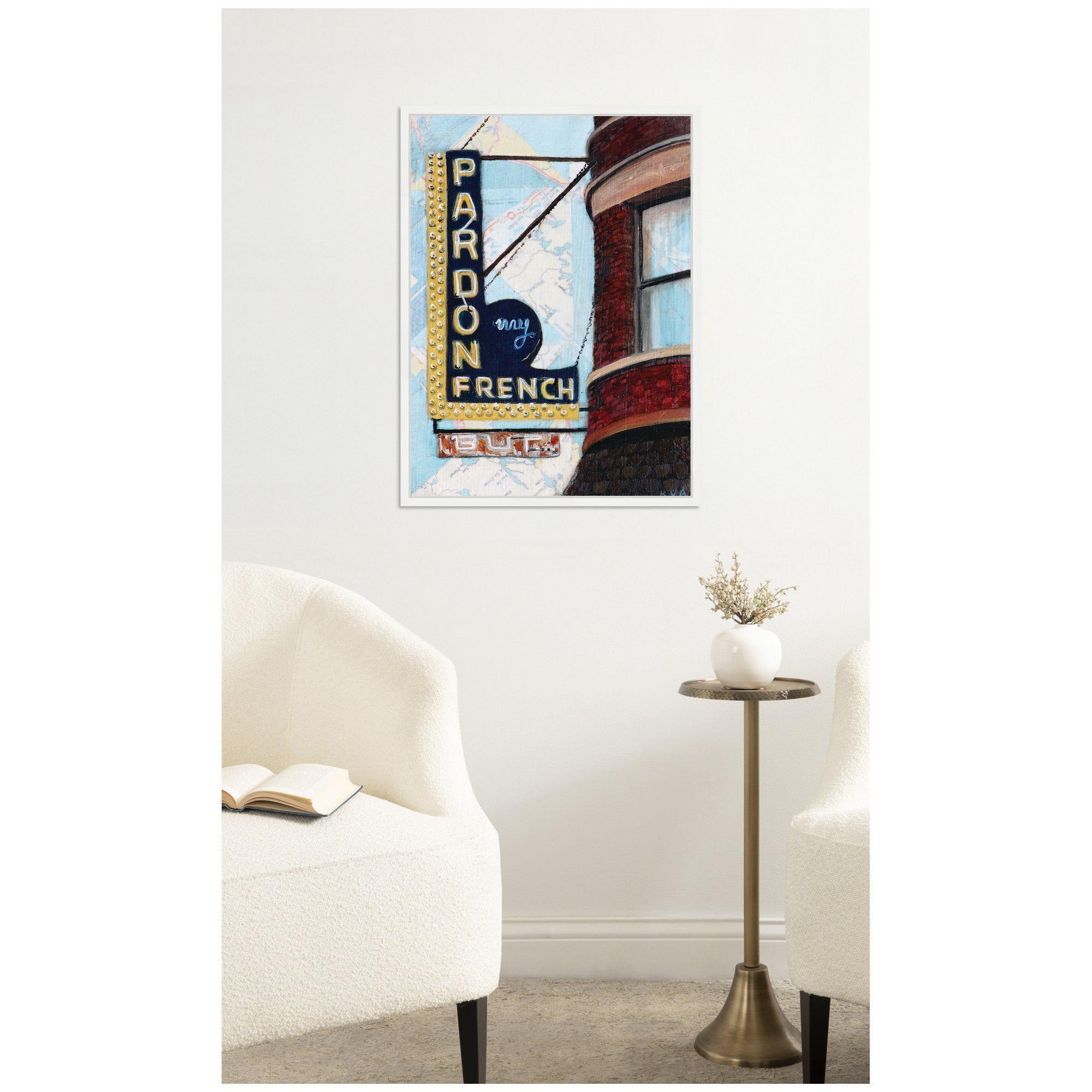 Pardon My French by Krista V.
Allenstein Framed Canvas Wall Art Print