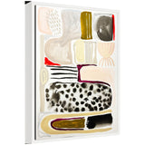 Framed canvas wall art titled Sylvie Abstract 03 showing abstract shapes in warm and cool tones