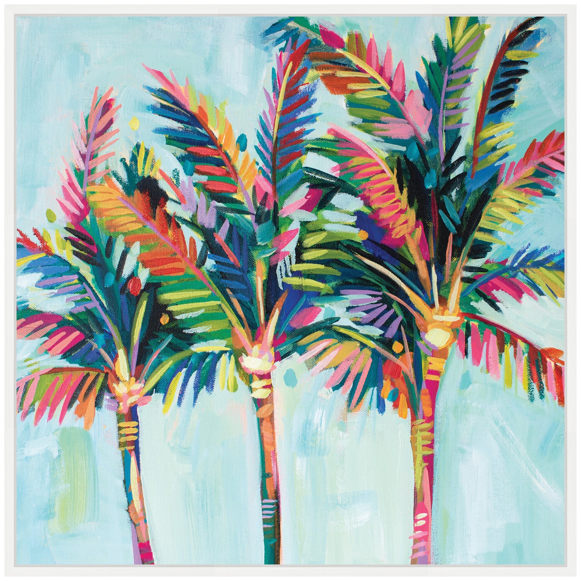 Sylvie Rainbow Coconuts Framed Canvas by Rachel Christopoulos