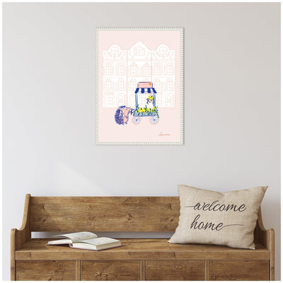 Sylvie Beaded Lemon Stroll Framed Canvas by Yellow Heart Art