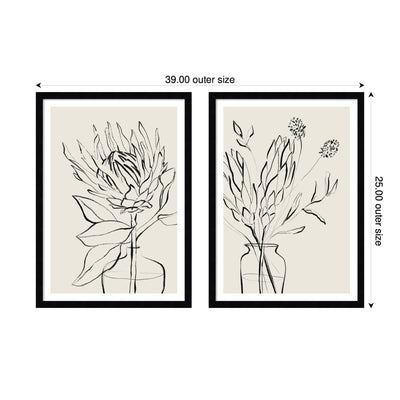 SB Protea Sketch No.
1 & No.
2 2 Piece Framed Wall Art Print Set by Sara Berrenson