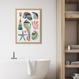 Blake Modern Colorful Seashells Framed Printed Glass by kateandlaurel - product image 6 for Resin Society