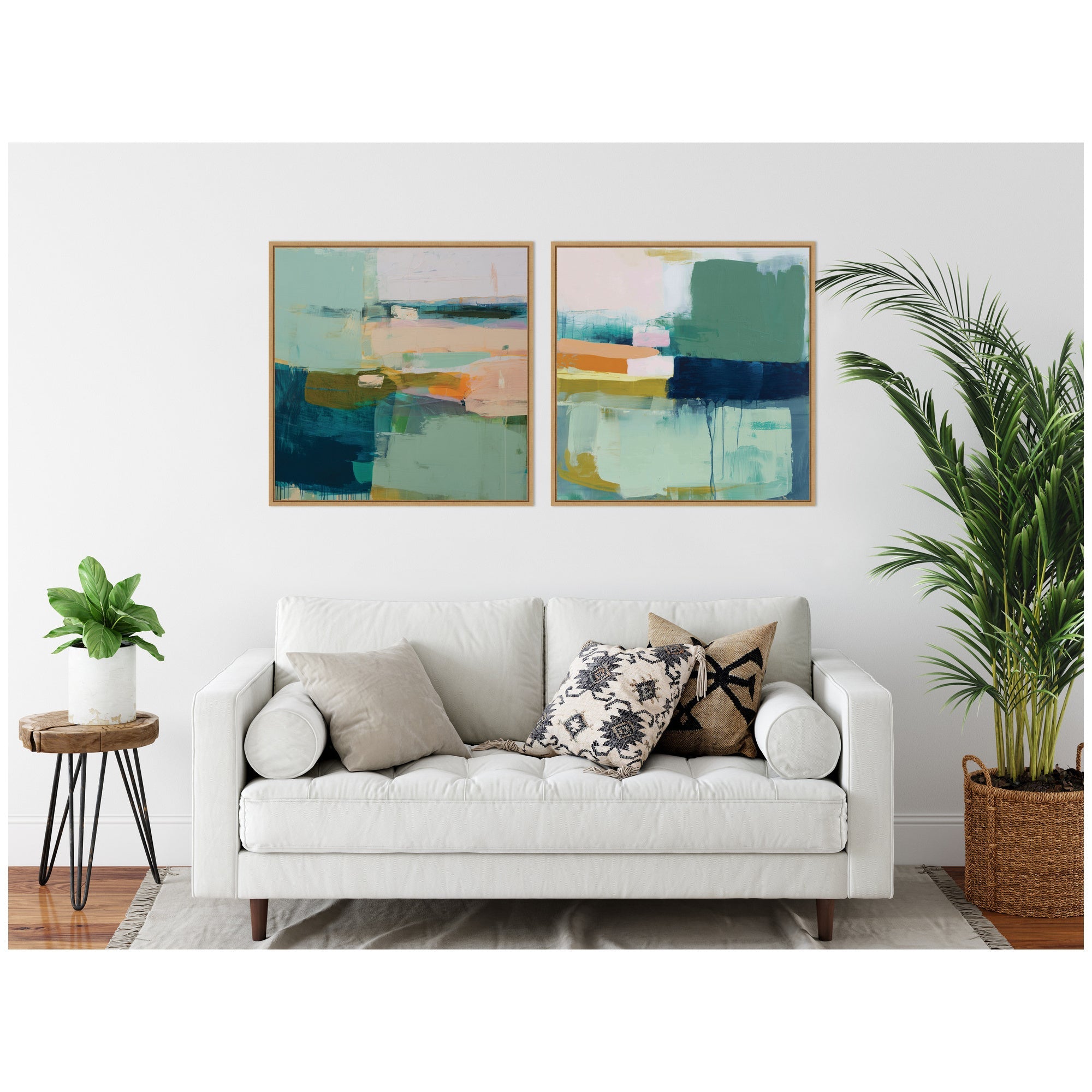 Color Block No.
1 & No.
2 2 Piece Framed Canvas Wall Art Set by Amy Lighthall