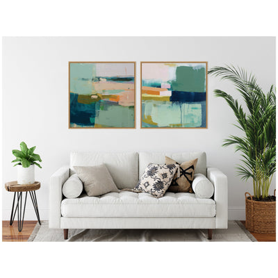 Color Block No.
1 & No.
2 2 Piece Framed Canvas Wall Art Set by Amy Lighthall