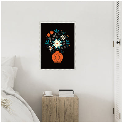 Sylvie Floral Red Vase Framed Canvas by Amber Leaders