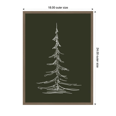 Sylvie Framed Canvas Minimalist Evergreen Trees Sketch 2 Green by The Creative Bunch Studio
