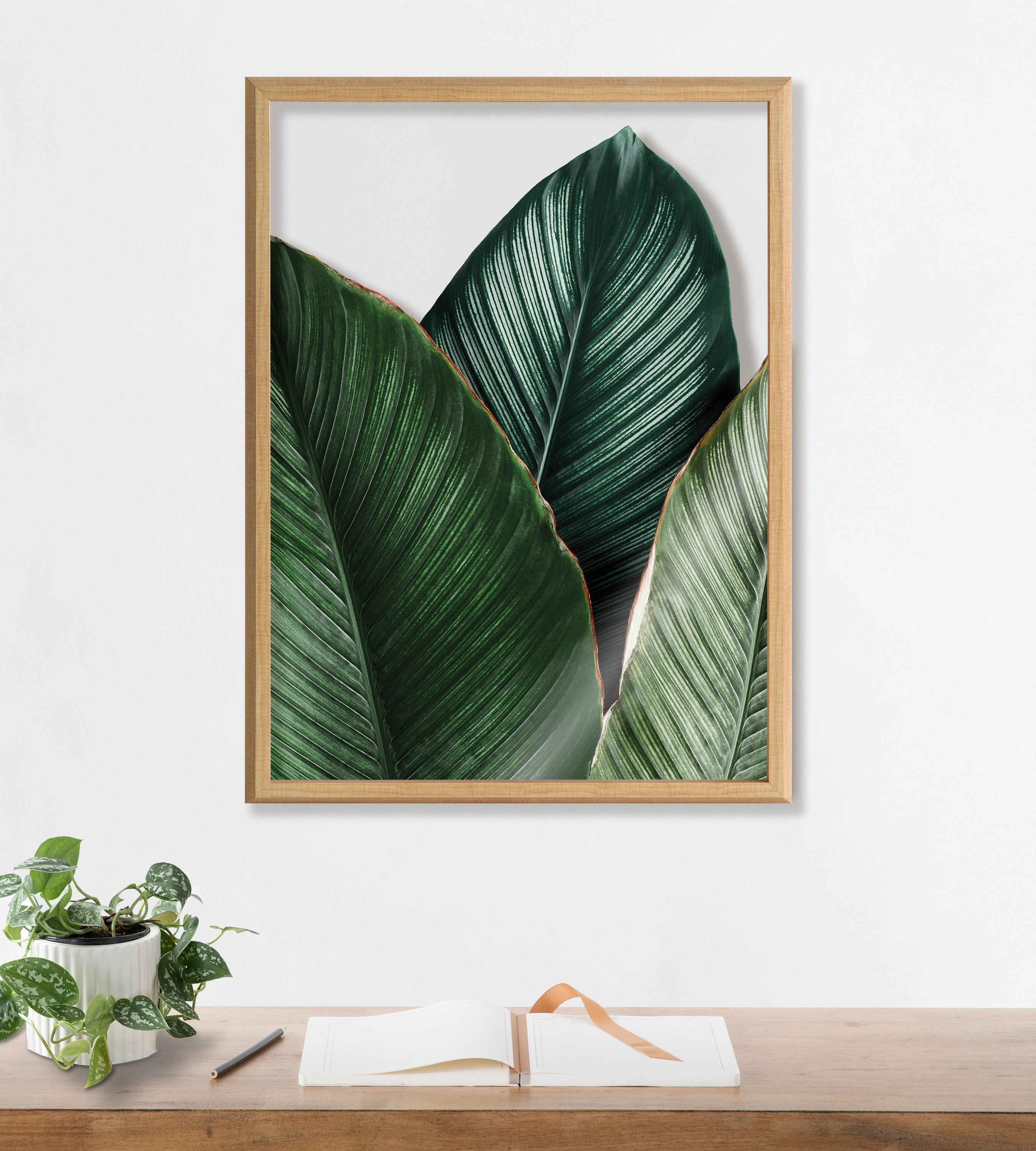 Blake Tropical Palm Leaves Framed Printed Glass by kateandlaurel - product image 7 for Resin Society
