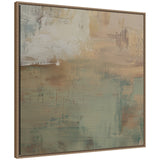 Framed canvas wall art titled Sage Horizon No.
1 by Amy Lighthall featuring abstract muted tones in Sylvie Beaded Dark Gold frame